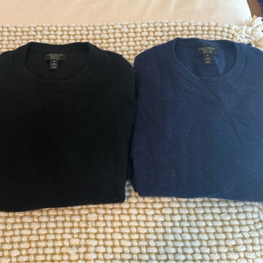 BUNDLE Club Room Men's Black and Navy Crewneck Sweaters